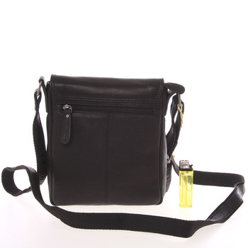 Malý pánsky kožený messenger čierny - Hill Burry Titus