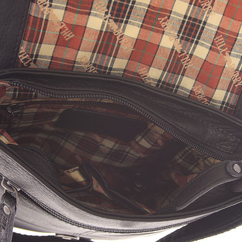 Malý pánsky kožený messenger čierny - Hill Burry Titus