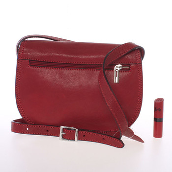 Menšia červená lakovaná crossbody kožená kabelka - ItalY Zoya