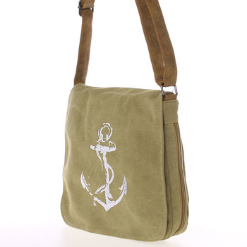 Unisex látková khaki crossbody taška - New Rebels Anchor