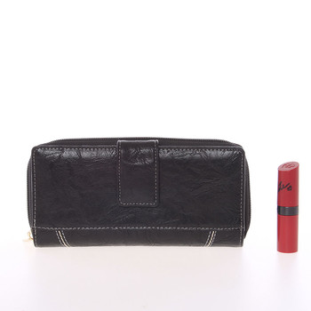 Väčšia prešívaná čierna dámska peňaženka - Dudlin M358