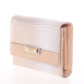 Luxusná stredne veľká lesklá ružová dámska peňaženka - Dudlin M375