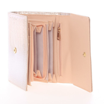 Luxusná stredne veľká lesklá ružová dámska peňaženka - Dudlin M375