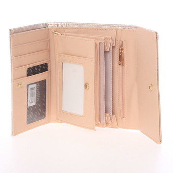 Luxusná stredne veľká lesklá ružová dámska peňaženka - Dudlin M375