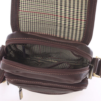 Pánska hnedá kožená taška cez rameno - SendiDesign Luxos