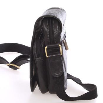 Pánska čierna kožená taška cez rameno - SendiDesign Luxos