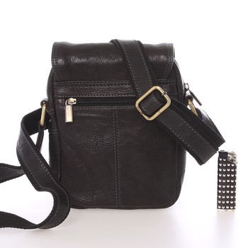 Pánska čierna kožená taška cez rameno - SendiDesign Luxos