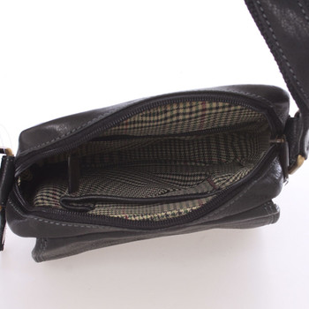 Pánska kožená taška na doklady cez rameno čierna - SendiDesign Dumont