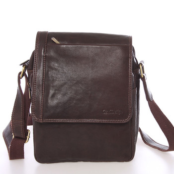 Módna pánska kožená taška cez plece hnedá - SendiDesign Sage