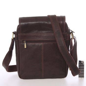 Módna pánska kožená taška cez plece hnedá - SendiDesign Sage