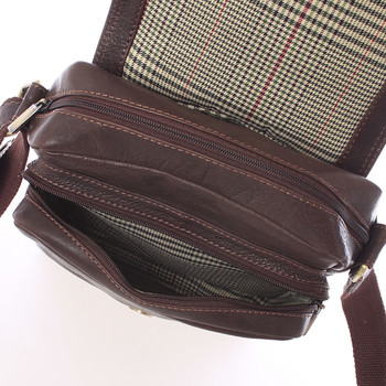 Módna pánska kožená taška cez plece hnedá - SendiDesign Sage