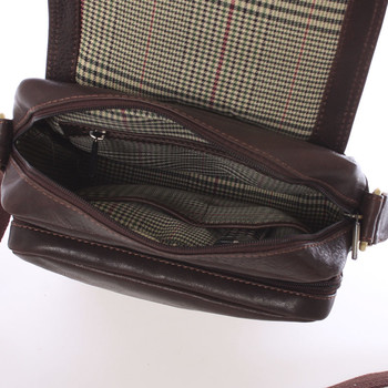 Módna pánska kožená taška cez plece hnedá - SendiDesign Sage