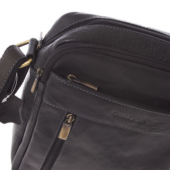 Štýlová pánska kožená taška cez rameno čierna - SendiDesign Loukanos