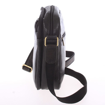 Štýlová pánska kožená taška cez rameno čierna - SendiDesign Loukanos