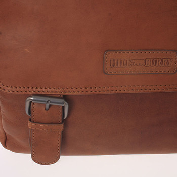 Kvalitná a módna kožená taška hnedá - Hill Burry Major