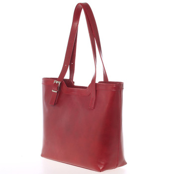 Červená elegantná kožená kabelka ItalY Melisa
