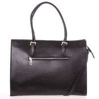 Moderná elegantná dámska kožená kabelka čierna - ItalY Madelia