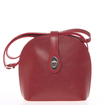 Malá dámska červená kožená crossbody kabelka - Italo Zerena
