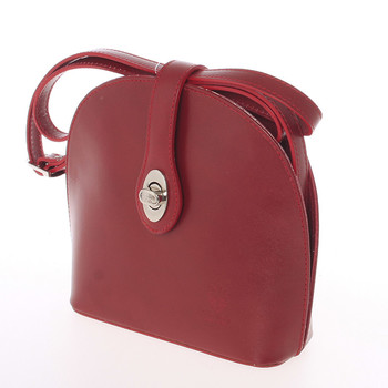 Malá dámska červená kožená crossbody kabelka - Italo Zerena