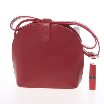 Malá dámska červená kožená crossbody kabelka - Italo Zerena