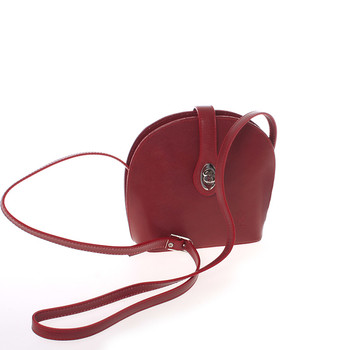 Malá dámska červená kožená crossbody kabelka - Italo Zerena