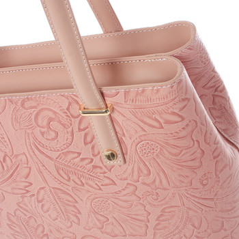 Exkluzívna dámska kožená kabelka ružová - ItalY Logistilla