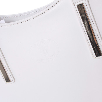 Elegantná biela kožená kabelka cez rameno - ItalY Madeline