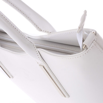 Elegantná biela kožená kabelka cez rameno - ItalY Madeline