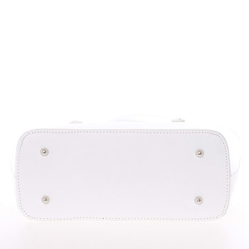 Elegantná biela kožená kabelka cez rameno - ItalY Madeline