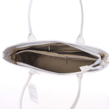 Elegantná biela kožená kabelka cez rameno - ItalY Madeline