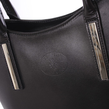 Elegantná čierna kožená kabelka cez rameno - ItalY Madeline