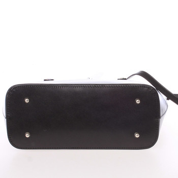 Elegantná čierna kožená kabelka cez rameno - ItalY Madeline