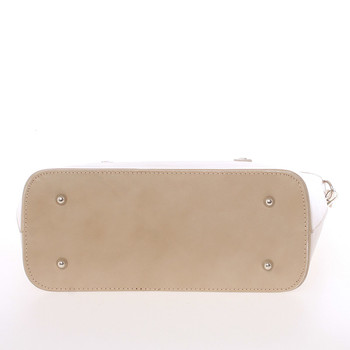 Elegantná tmavá béžová kožená kabelka cez rameno - ItalY Madeline