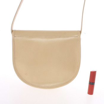 Malá svetlá taupe pevná crossbody kožená kabelka - ItalY EmRoya