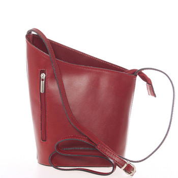Originálne červená kožená crossbody kabelka - ItalY Meida