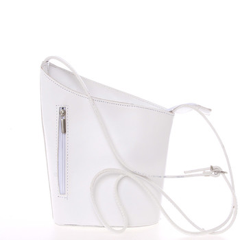 Originálne biela kožená crossbody kabelka - Italy Meida