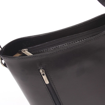 Malá čierna kožená crossbody kabelka - ItalY Madora