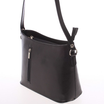 Malá čierna kožená crossbody kabelka - ItalY Madora