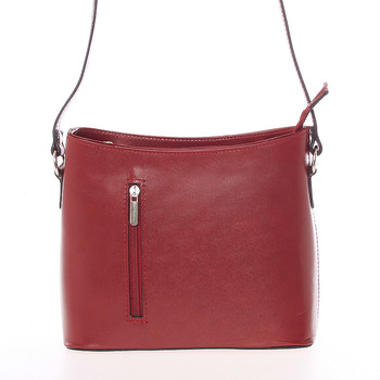 Malá červená  kožená crossbody kabelka - ItalY Madora
