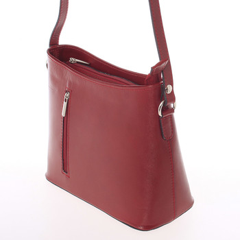 Malá červená  kožená crossbody kabelka - ItalY Madora