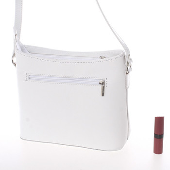 Malá biela kožená crossbody kabelka - ItalY Madora