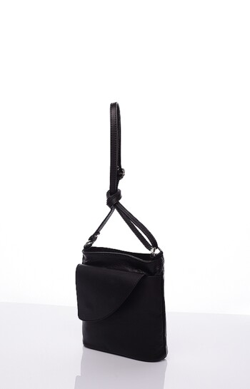 Dámska kožená crossbody kabelka čierna - Delami Iraida
