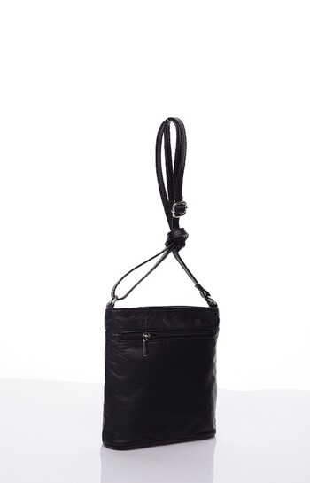 Dámska kožená crossbody kabelka čierna - Delami Iraida