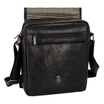Pánska kožená taška cez plece čierna - SendiDesign Milakyj