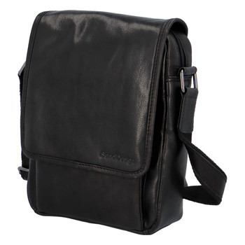Čierna luxusná kožená pánska taška - Sendi Design Heliodoros New