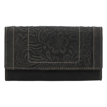 Kožená peňaženka čierna so vzorom - Tomas Mayana
