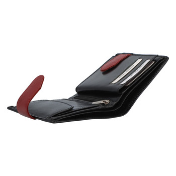 Pánska lesklá kožená peňaženka čierna - Tomas 75VO Detail