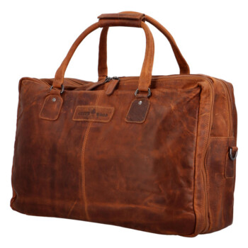 Cestovná kožená taška koňaková - GreenWood Surafel
