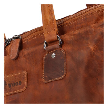 Cestovná kožená taška koňaková - GreenWood Surafel