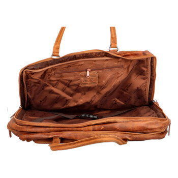 Cestovná kožená taška koňaková - GreenWood Surafel